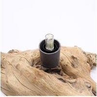 KDMD DriftGlow Crackle Fire Egg Lamp - Orange & Indonesian Driftwood