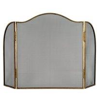 KDMD Antiqued Brass Large Fire Screen - Vintage Style Fireplace Protector in Gold