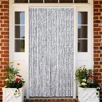 Berkfield Home Insect Curtain White & Grey 118x220 cm Chenille