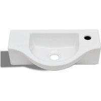 Berkfield Home Elegant Ceramic Bathroom Sink Basin with Faucet Hole White