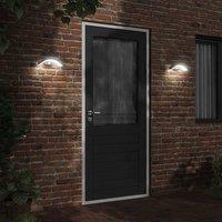 Berkfield Home Outdoor LED Wall Lights with Sensors 2pcs Black Die-cast Aluminium