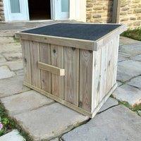 Buttercup Farm Waterproof Wooden Storage Chalk Board Box - L70 x W50 x H50 cm in Light Brown