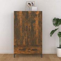 Berkfield Home Highboard Smoked Oak 70x31x115 cm Engineered Wood in Brown | Size: 70 x 31 x 115 cm