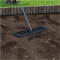 VOGREX XL Heavy Duty Lawn Leveling Rake Effort Saving Soil Garden Level Tool in Black