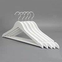 EONLION 20Pcs White Wooden Coat Hangers with Trouser Bar for Suit Clothes