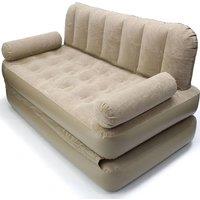 Havendro Inflatable Sofa Bed 2-in-1 Flocked Air Mattress & Electric Pump in Beige
