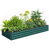 EONLION Galvanised Steel Raised Garden Bed Open Bottom Outdoor Planter Box in Green