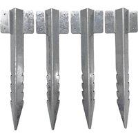 Kelvenix 4pcs Galvanised Steel Railway Sleeper Brackets, Easy Fix Lawn Edging in Silver
