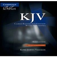 TBD KJV Cameo Reference Bible with Apocrypha, Black Calfskin Leather
