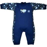 Splash About Warm In One Baby Wetsuit - Shark Reef in Mid Navy | Size: 6-12 m