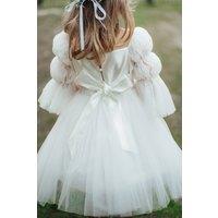 UK Flower Girl Boutique Etoile Dress - White | Size: 1-2 Years