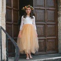 UK Flower Girl Boutique Girl's Bohemian Classic Dress - Golden Yellow - SALE | Size: 1-2 Years