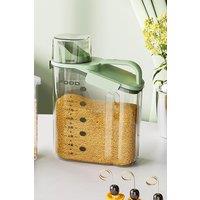 Living and Home 2L Dry Food Airtight Cereal Grain Storage Container with Measuring Cup in Clear