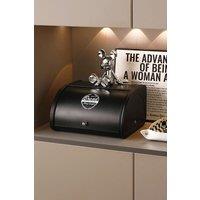 Living and Home Roll Top Bread Box Bread Bin in Black