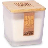 Bamboo Large Soy Wax Candle - Cedarwood & White Musk in Cool White
