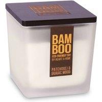 Bamboo Large Soy Wax Candle - Patchouli & Guaiac Wood in Cool White