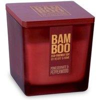 Bamboo Large Soy Wax Candle - Pomegranate & Pepperwood in Burgundy