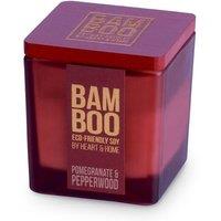 Bamboo Small Soy Wax Candle - Pomegranate & Pepperwood in Burgundy