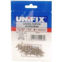Unifix Chippy Woodscrews 6.0 x 130/70mm - Box of 40 in Yellow