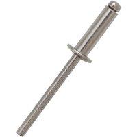JRP Riveting Products 4.0 x 16mm A4 Stainless Steel Rivets - Box Of 500 in Silver