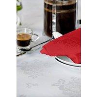 Vision Polyester Rose Design Coloured Napkin in Red | Size: 56 cm x 56 cm