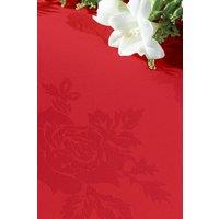 Vision Polyester Rose Design Tablecloth in Red | Size: 137 cm x 137 cm