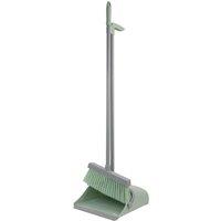 JVL Long Handle Lobby Dustpan & Brush Set-Green in Green