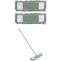 JVL Extendable Chenille Mop with 2 Replacement Heads - Green