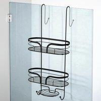 Showerdrape Dante Modern 2-Tier Shower Caddy - Bathroom Shower Storage in Black