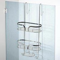 Showerdrape Dante Modern 2-Tier Shower Caddy - Bathroom Shower Storage in Silver