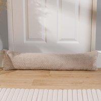OHS Fabric Door Draught Excluder Weather Seal Waffle Fleece Window Draft Insulation in Light Beige