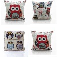 Luxury Living Whimsical Owl Tapestry Cushions (Set of 4 with Plump Pads) | Size: 45 cm x 45 cm
