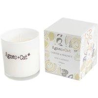 Serenityy Agnes + Cat Votive Candle - Coffee & Walnut in White | Size: 200g