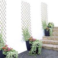 Voltico Expanding Willow Garden Trellis 6FT x 1FT Wooden Plant Support in Brown