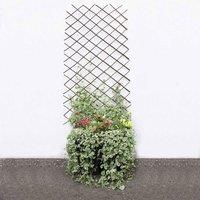 Voltico Expanding Willow Garden Trellis 6FT x 2FT Wooden Plant Support in Brown