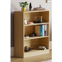 Home Discount Vida Designs Cambridge 3 Tier Low Bookcase Storage Space-saving in Light Oak