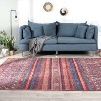 THE RUGS Zahra Washable Persian Classic Rug - Soft Durable Polyester Pile in Red | Size: 60 cm x 180 cm