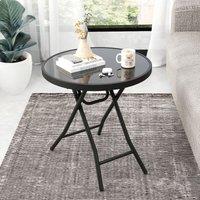 Marco Paul Black Circular Folding 45cm Garden Side Table