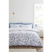 Bianca 'Thea Floral' 200 Thread Count Cotton Reversible Duvet Cover Set in Blue | Size: Single