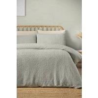 Catherine Lansfield 'Crinkle Seersucker' Duvet Cover Set in Green | Size: Single