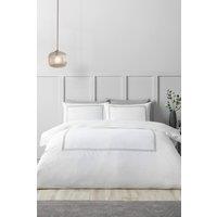 Catherine Lansfield 'So Soft Mono Satin Stitch' Duvet Cover Set in Silver | Size: Double