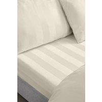 Catherine Lansfield So Soft Satin Stripe 100% Polyester 30cm Fitted Sheet in Cream | Size: Single