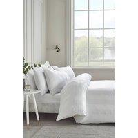Catherine Lansfield 'So Soft Satin Stripe' Duvet Cover Set in White | Size: Super King