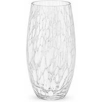 simpa Molten Glass Centerpiece Flower Vase in White