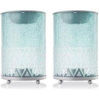 simpa Cote D'Azur Sandblast Tealight Burners - Set of 2 in Aqua