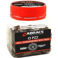 Abracs 100Pc PZ2 Screwdriver Bits - 25Mm in Silver