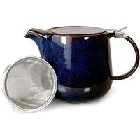 Scandi Home 1L Bergen Blue Infuser Teapot with Stainless Steel Lid in Dark Blue