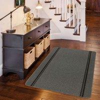 THE RUGS Washable Non-Slip Designer Mat Dark Grey Border | 116D | Size: 67 cm x 180 cm