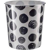 MANTRARAJ 7.7Litre Plastic Waste Paper Basket Bin Trash Can (Polka Dot Black) in White | Size: 2 Pack