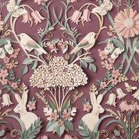 Fine Dcor Woodland Wallpaper in Plum